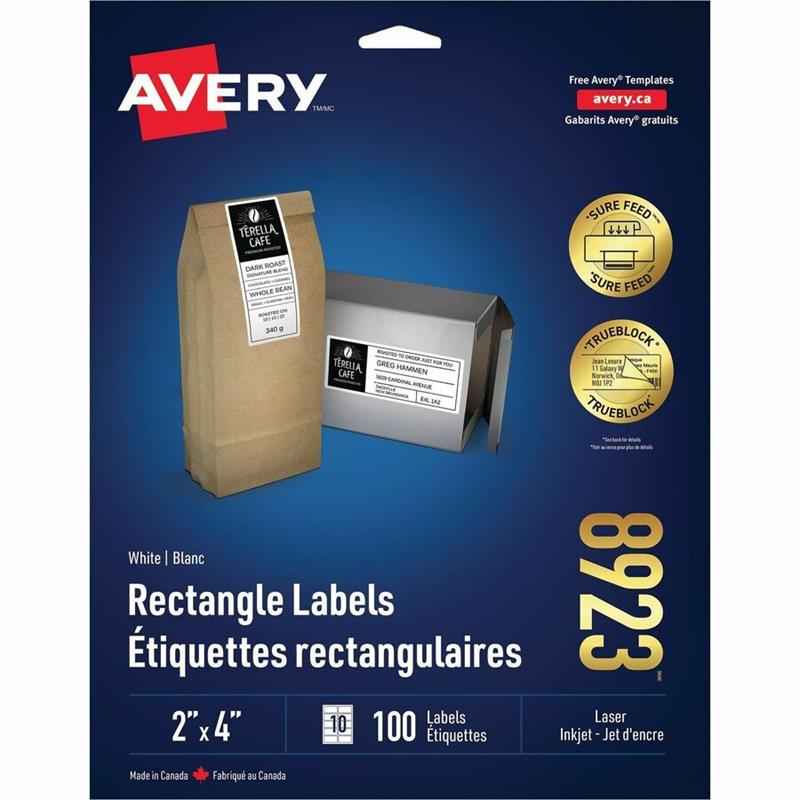 Image Étiquettes rectangulaires blanches TrueBlock™